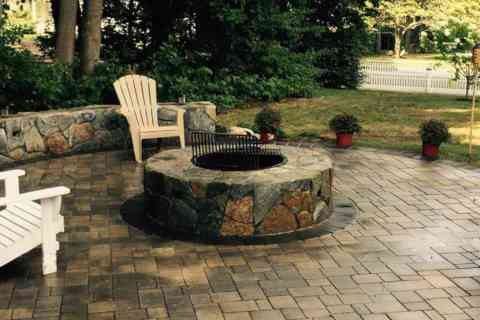 Custom fire pit and fireplace construction