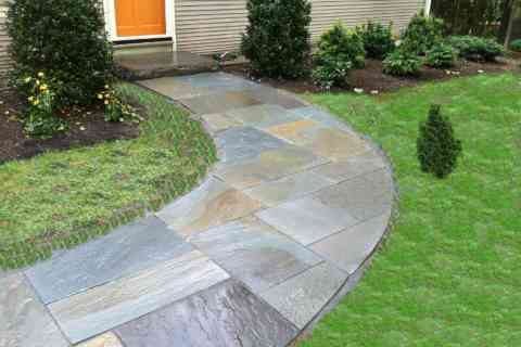 Stone walkway installation